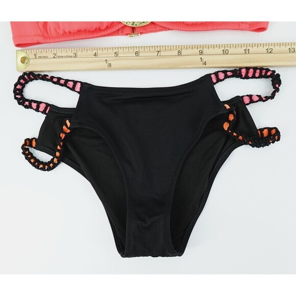 Victorias Secret Bikini Set Women Small Bandeau Strappy Sand Dollar Medallion - Picture 13 of 15